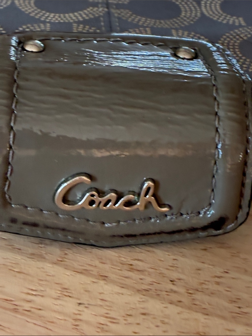 Coach Gray Signature Continental Wallet with Logo Snap - Picture 8 of 13